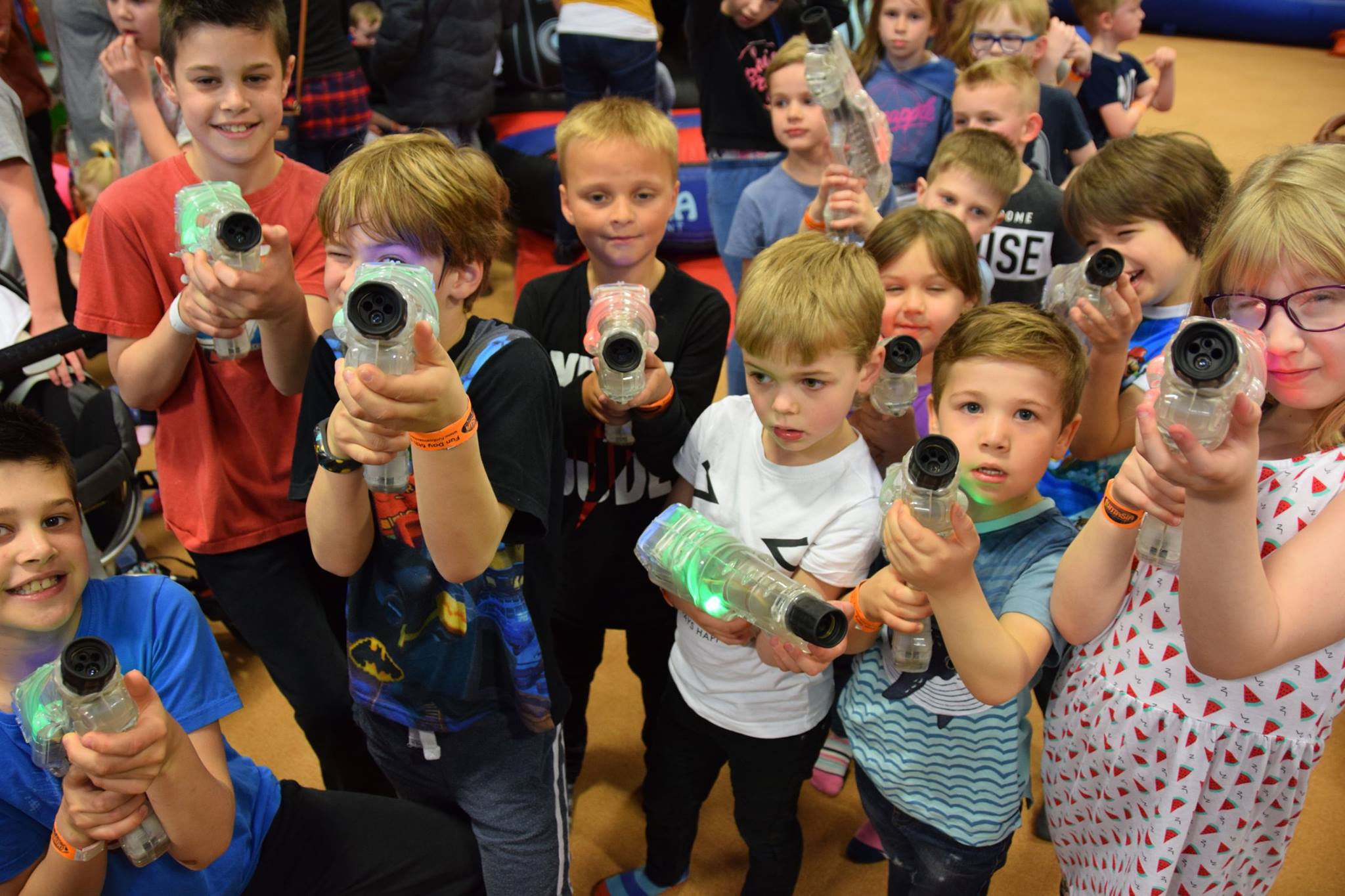 Children playing laser tag